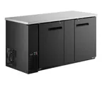 image of Drago America DRBB27-69SH Bar Cooler, 60"x27.8"x35.6", 21 ft³, Black Top, 2 Doors LED PVC R290 115V