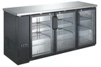 image of Drago America DRBB27-90GH Cooler, 60" W X 28" D X 36" H, 28 ft³, Black, 3-Glass Doors, 115V 1/2 HP