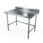 image of NBR Equipment TS4-3630R5-X 36" Open Base Work Table w/ Side & Rear Crossrails, 5" Backsplash - 14 G