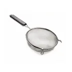 image of Browne USA 19098 8" Mesh Strainer, Single Fine Stainless Steel, Rust‑Resistant, Dishwasher‑Safe