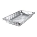 image of Browne USA 22116 21.2‑qt Pan, 20‑3/4" L x 12‑3/4" W x 6" D, Perforated, 22‑Gauge 304 Stainless Steel