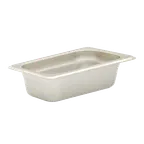 image of Browne USA 22192 1/9 0.8 Qt Steam Pan – 6-7/8"L x 4-1/4"W x 2-1/2"D, 22‑Gauge Steel, Anti‑Jam, NSF