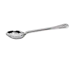 image of Browne USA 2774 - 15" Slotted Spoon, Stainless Mirror, Grooved Handle, Full‑Rib, 1.5mm Thickness