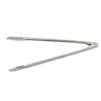 image of Browne USA 4513 Tongs – 14‑16" Stainless Steel Mirror, Coil, Scalloped Edges, 1.2 mm, No‑Coat Handle