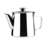 image of Browne USA 515002 - 12 Oz Mirror Stainless Steel Teapot with Lid, Built-In Strainer, 18/8 Material
