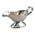 image of Browne USA 515039 Gravy Boat, 3 Oz, 6-3/10" x 3-3/10" Gadroon Base, Stainless Steel Mirror