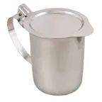 image of Browne USA 515202 Creamer Pitcher, 10 Oz, 3.3" Height, Recessed Top, Stainless Steel