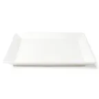 image of Browne USA 5630193 China Plate, 10" Square White Porcelain, Wide Rim - Dozen