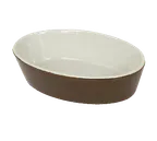 image of Browne USA 564004BR - Oval Stoneware Baking Dish, 9 Oz, 6" x 4" x 1-1/2", Brown