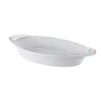 image of Browne USA 564012W - Oval White Ceramic Lasagna Baker, 12 oz, 10" x 5.3" x 1.8"