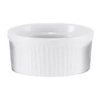 image of Browne USA 564022W Ramekin, 10 oz, 4‑3/10" Dia x 2" H, White Porcelain, Ribbed Sides