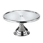 image of Browne USA 57125 Cake Stand, 12" Diameter x 7-1/8" Height, Stainless Steel, 7-9" Height Range