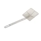 image of Browne USA 571922 Skimmer – 6.5" x 11.8" (19" OAL) Square Stainless Steel Mesh Bowl, 6"