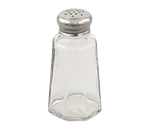 image of Browne USA 571930 Salt & Pepper Shaker, 2 oz, 2" x 3-3/5" Glass Jar with Stainless Steel Top - Case