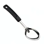 image of Browne USA 572331 - 13" Serving Spoon, Stainless Steel, Black Insulated Handle, Hanging Hole, 1.5 mm