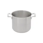 image of Browne USA 5723910 Stock Pot, 9.6 Qt, 9.5" Dia x 7-4/5" H, Stainless Induction‑Ready, NSF, Handles