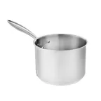 image of Browne USA 5724033 Sauce Pan, 3-1/2 Qt, 7-4/5"×4", Stainless with 1/4" Al Core, Induction Ready, NSF