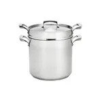 image of Browne USA 5724080 Double Boiler Set, 20 Qt Pot with Lid, Stainless/Aluminum Core, Induction Ready