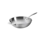 image of Browne USA 5724095 Thermalloy 5-Qt 12" Wok, Stainless Steel, Handle, Induction Ready, NSF