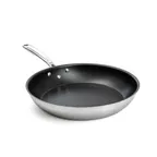 image of Browne USA 5724158 11" Fry Pan, 18/8 Stainless Steel, Non‑Stick, Riveted Handle, Induction Ready
