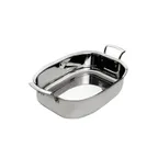 image of Browne USA 5724177 Thermalloy Roast Pan, 2.6 Qt 12" x 10-2/5" x 2", Stainless Steel, Induction Ready