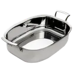 image of Browne USA 5724179 7‑Quart Roasting Pan, 14" x 10" x 3", Stainless Steel, Induction Ready, NSF, Handles