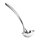 image of Browne USA 573185 Serving Ladle, 12", 1‑1½ oz, 18/8 Stainless Steel, Curved Hollow Handle