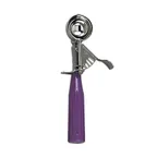 image of Browne USA 573340 Disher #40, 0.75 oz, Thumb‑Press, 18/8 Steel Bowl, Purple Plastic Handle, NSF