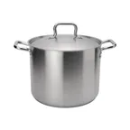 image of Browne USA 5733920 Stock Pot, 20‑Qt 11‑4/5" x 10‑2/5" H, Steel with Cover, Induction‑Ready, NSF