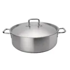 image of Browne USA 5734030 Elements Brazier, 30 qt 19" × 6.1" Stainless Steel Pot with Cover Induction‑Ready