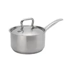 image of Browne USA 5734032 Sauce Pan, 2 Qt 6-3/10" Dia x 3-9/10" H, Steel, Cover, Induction Ready, NSF