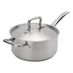 image of Browne USA 5734035 Sauce Pan, 5‑Qt (9‑2/5" Dia x 4‑1/2" H) Steel Handle Cover Induction Ready NSF