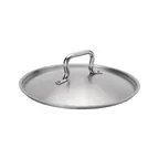 image of Browne USA 5734128 11" Domed Stainless Steel Sauce Pan Lid, Self‑Basting, Riveted Loop Handle
