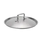 image of Browne USA 5734130 Sauté Pan Cover, 11‑4/5" Dia, Stainless Steel, Domed, Loop Handle, Fits 5734185