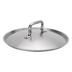 image of Browne USA 5734134 Sauté Pan Cover, 13-2/5" Diameter, Stainless Steel Lid, Self‑Basting, NSF