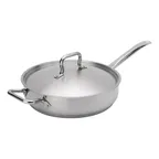image of Browne USA 5734187 Elements Sauté Pan, 7 Qt, 13-2/5" Dia, Stainless, 4mm Base, Cover, Induction, NSF
