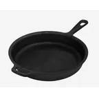 image of Browne USA 573732 Thermalloy Skillet, 3‑5/8 Qt., 12" Dia. x 1‑7/10" H Black Helper Handle Induction