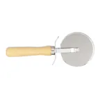 image of Browne USA 574262 Pizza Cutter, 9" x 4" Stainless Steel Wheel, Rust‑Proof Guard, Wood Handle
