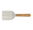 image of Browne USA 574304 Stainless Steel Turner, 3½" x 2" Blade, 7½" Length, Wood Handle, 1.0 mm Blade