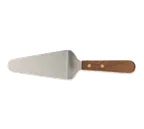 image of Browne USA 574311 - 10" Pie & Cake Server, 5-1/2" Stainless Steel Blade, Tang, Wood Handle