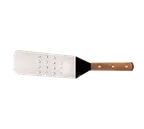 image of Browne USA 574314P - 14½" OAL Perforated Stainless Turner, 8" Blade, Tang, Hardwood Handle