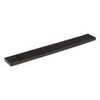 image of Browne USA 57486602 Bar Mat – 24" x 3" Rectangular Rubber Bar Drainer with End Well, Black