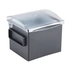 image of Browne USA 574876 Condiment Holder Black 2‑Pt 7‑3/4" L x 7" W x 6" H Plastic Insert with Clear Cover