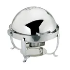 image of Browne USA 575171 7‑Qt Steel Chafing Dish, 22½" x 22½" x 20", Roll‑Top Cover, Includes Food Pan