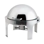 image of Browne USA 575176 - Harmony Chafer 7 qt Stainless Round, 22‑1/2" x 20" Roll‑Top, Pan & 4" Water Pan