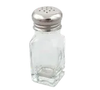 image of Browne USA 575183 Salt and Pepper Shaker, 2 oz, 1.5" x 4" Clear Glass with Stainless Steel Top - Dozen