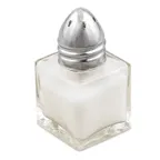 image of Browne USA 575191 Salt & Pepper Shaker, 0.5 Oz, 1.5" x 2" Glass Jar, Chrome Top, Mini - 1 Dozen