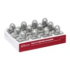 image of Browne USA 575225 Salt & Pepper Shaker Set, 1/2 Oz Glass with Chrome Top - 12/Set