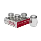 image of Browne USA 575227 Cheese & Spice Shaker Set, 6-9 oz, 2.6" Dia x 3.6" H, Glass, Silver Top - 4/Set
