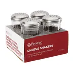 image of Browne USA 575233 Cheese/Spice Shaker, 12-22oz 3"x5-3/5" Poly Silver Perforated Top NoHandle - 4/Set